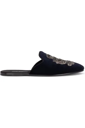 Dolce & Gabbana Slippers de terciopelo con bordado