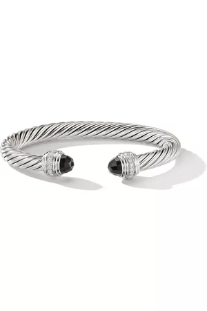 David Yurman Pulsera Cable Classics en plata de ley con diamante y ónix