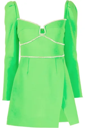 Self-Portrait Vestido recto con detalles de strass