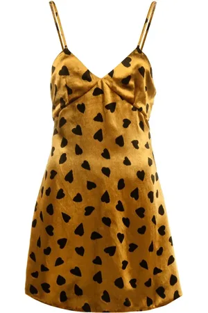 Saint Laurent Vestido con corazones estampados