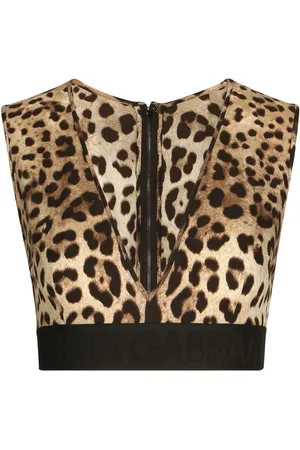 Dolce & Gabbana Top corto con estampado de leopardo