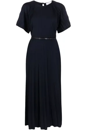 Fabiana Filippi Vestido midi con diseño plisado y cinturón