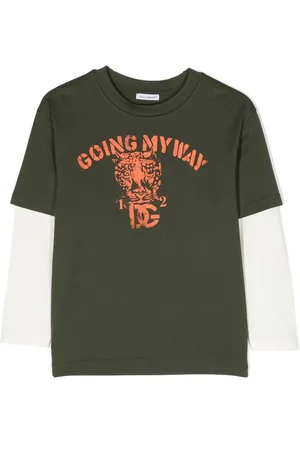 Dolce & Gabbana Playera manga larga con eslogan estampado