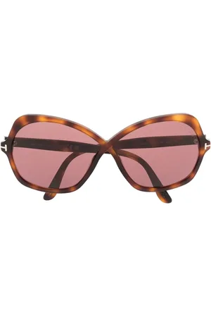 Tom Ford Lentes de sol con armazón oversize estilo carey