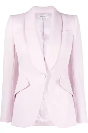 Alexander McQueen Blazer con botones y hombros en pico