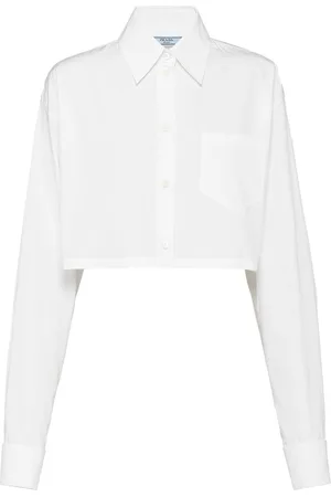 Prada Camisa corta con logo triangular