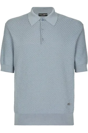 Dolce & Gabbana Playera tipo polo de tejido gofrado manga corta