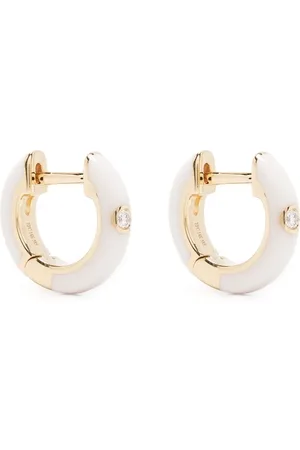 EF Collection Arracadas en oro amarillo de 14kt con diamantes y esmalte
