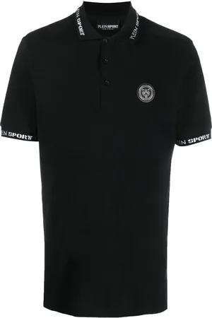 Philipp Plein Playera tipo polo manga corta tigre estampado