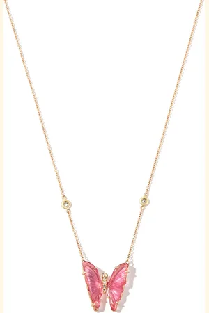 JACQUIE AICHE Collar utterfly en oro amarillo de 14kt con turmalina