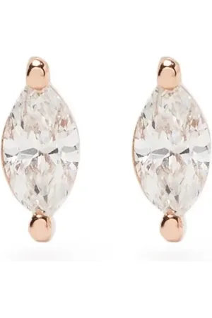 EF Collection Aretes en oro rosa de 14kt con diamante de talla marquesa