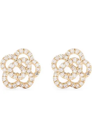 EF Collection Aretes Rose en oro amarillo de 14kt con diamantes