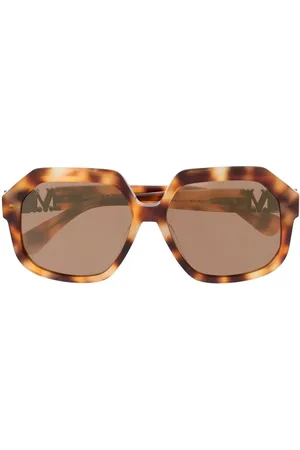 Max Mara Lentes de sol con armazón cuadrada estilo carey