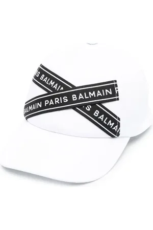Balmain Gorra con franja del logo