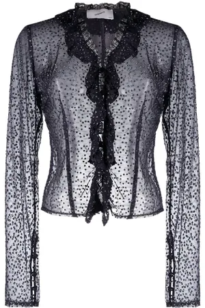 COPERNI Top transparente con detalles de cristal