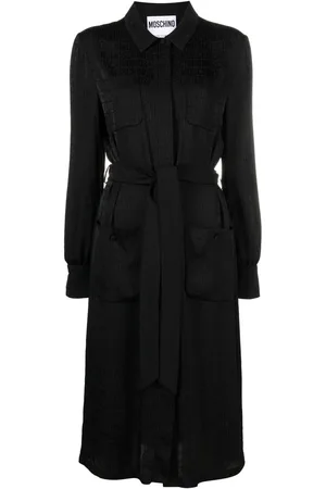 Moschino Vestido camisero con monograma estampado