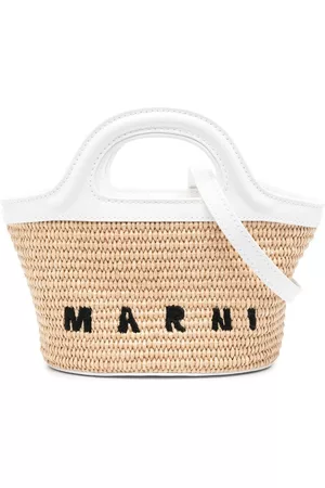 Marni Tote entretejida con logo estampado