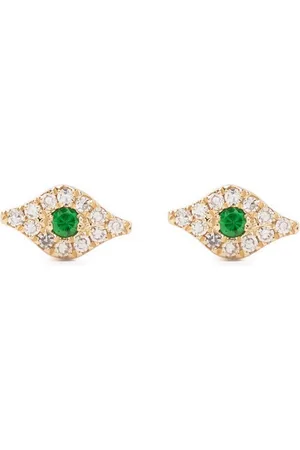 EF Collection Aretes Evil Eye en oro amarillo de 14kt