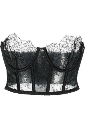 MAISON CLOSE Top estilo bustier con detalle de encaje