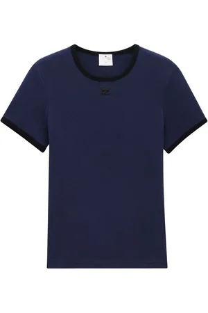 Courrèges Playera con ribete en contraste