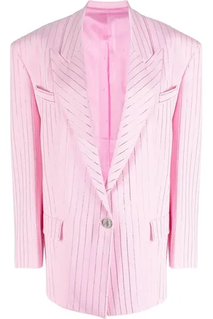 The Attico Blazer con rayas diplomáticas estampadas