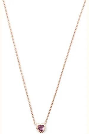 EF Collection Collar Heart en oro rosa de 14kt con zafiro