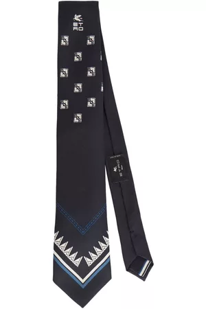 Etro Corbata de seda con logo estampado