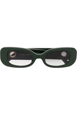 Linda Farrow Lentes de sol con armazón ovalada y detalle de ojal