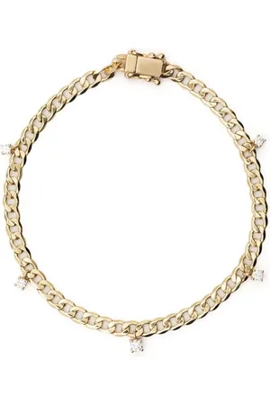 EF Collection Pulsera de cadena en oro amarillo de 14kt con diamante