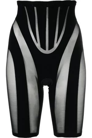MUGLER Shorts con paneles semitransparente