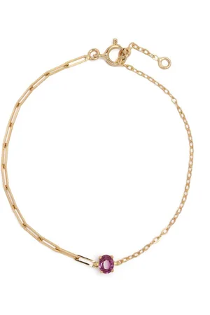 YVONNE LÉON Pulsera Solitaire en oro amarillo de 18kt con rubí