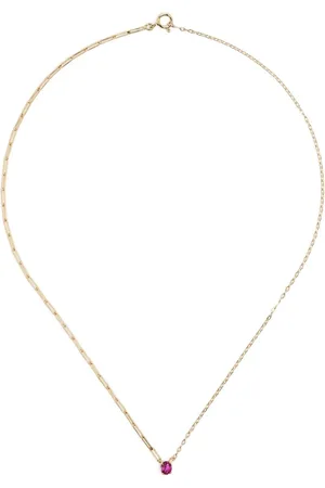 YVONNE LÉON Collar Solitaire en oro amarillo de 18kt con rubí