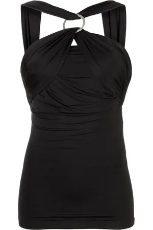 The Attico Vestido fruncido con cuello halter