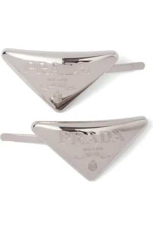 Prada Set de dos clips para el cabello con logo triangular