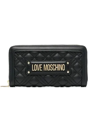 Moschino Cartera capitonada con placa del logo