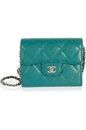CHANEL Cartera con capitonado de rombos y logo CC