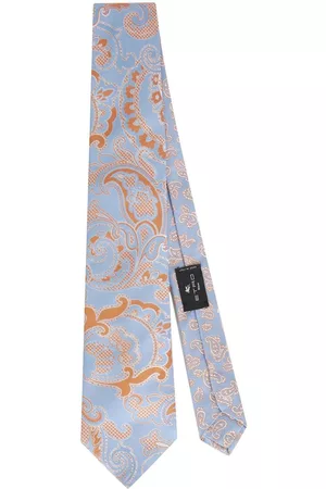 Etro Corbata de seda con estampado de cachemira