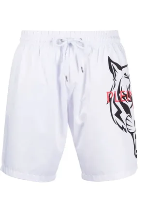 Philipp Plein Shorts de playa con estampado de tigre