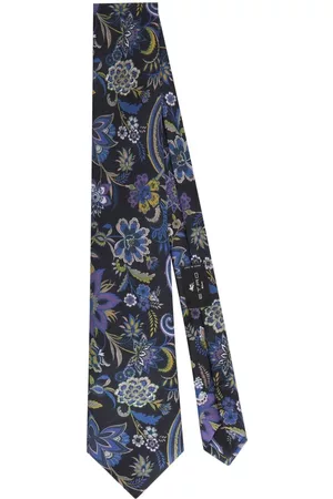 Etro Corbata de seda con estampado floral