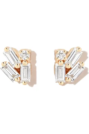 Suzanne Kalan Aretes Bold Cluster en oro amarillo de 18kt con diamantes