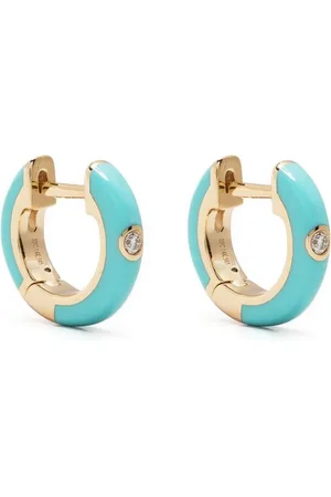 EF Collection Arracada en oro amarillo de 14kt con diamantes y esmalte