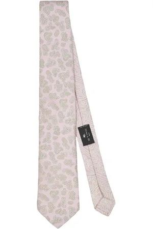 Etro Corbata de seda con estampado de cachemira