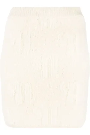 Nanushka Falda corta tejida con logo