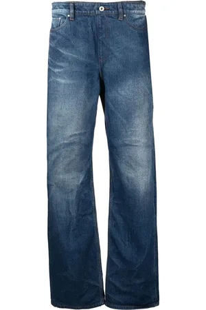 Y / PROJECT Jeans rectos con efecto de capas Navy Lazy