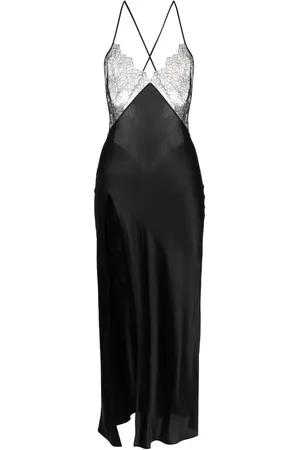 MAISON CLOSE Vestido largo con detalle de encaje