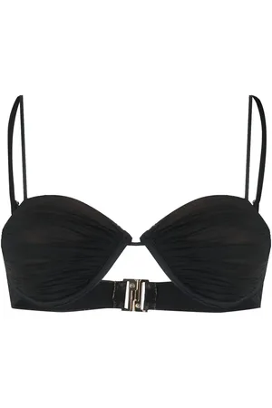Self-Portrait Top de bikini con lateral fruncido