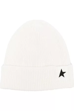 Golden Goose Gorros - Gorro tejido de canalé con etiqueta del logo