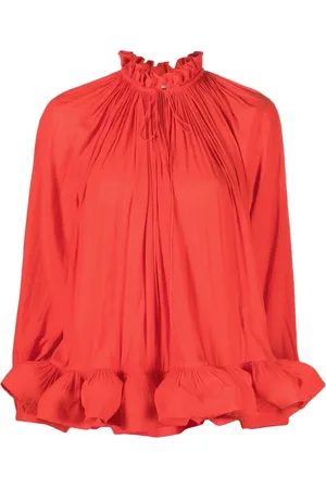 Lanvin Blusa fruncida con volantes
