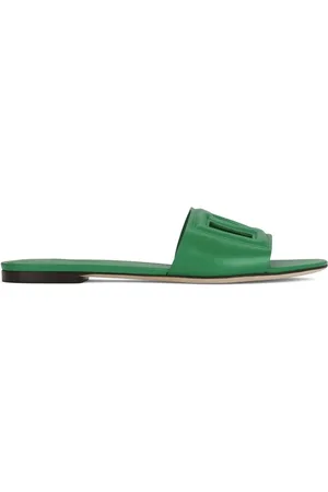 Dolce & Gabbana Flip flops de piel con logo DG