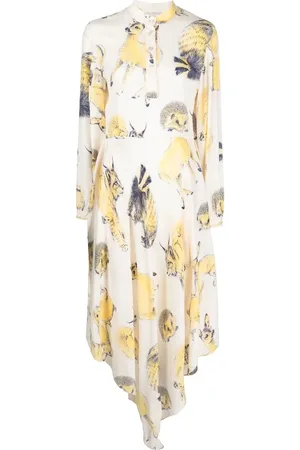 Stella McCartney Vestido asimétrico con estampado de fauna